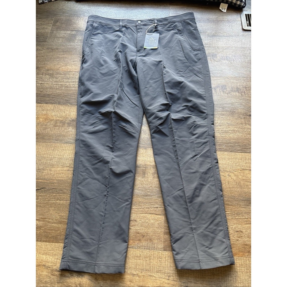NEW Alpine Design Tech Pants 42x32 Gray Chino Lightweight Trail Head Hike Golf